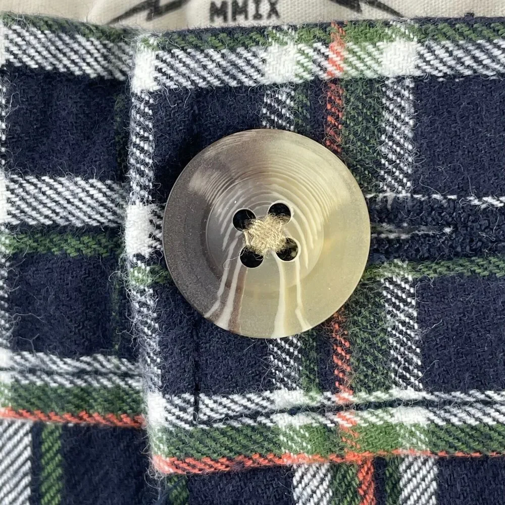 Dark Seas Walk Shorts Men 32x8 Hill Navy Tartan Plaid Preppy‎ Casual